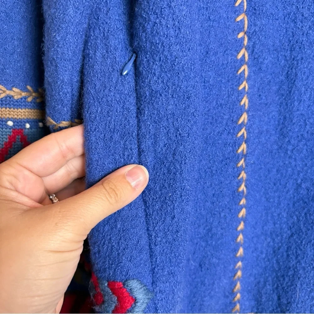 Coldwater Creek Boiled Wool Southwest Boho Western Concho‎ Lined Jacket Size XS